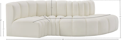 Zara Cream Faux Leather Modular Sofa S4D