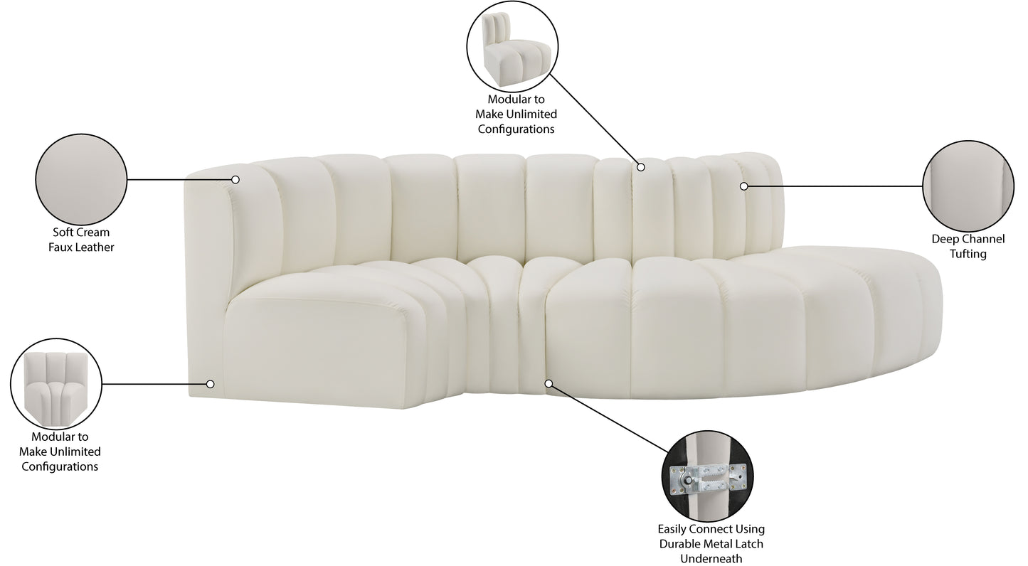 zara cream faux leather modular sofa s4d