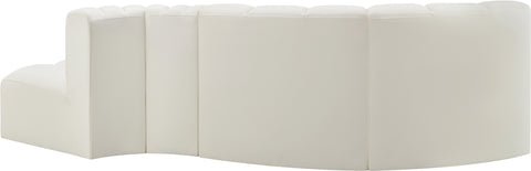 Yara 104" Cream Vegan Leather Upholstered Sectional, 4-Piece