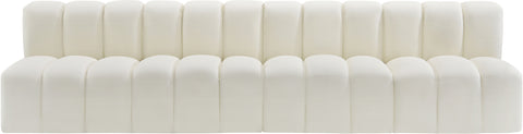 Briar Cream 119 Vegan Leather Upholstered Modular Sectional, 4-Piece