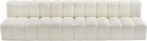 Briar Cream 119 Vegan Leather Upholstered Modular Sectional, 4-Piece