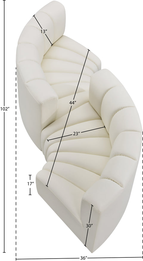 Briar Cream 102 Vegan Leather Upholstered Modular Sectional, 4-Piece