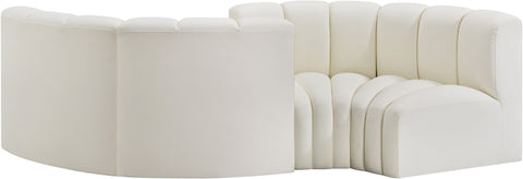 Briar Cream 102 Vegan Leather Upholstered Modular Sectional, 4-Piece