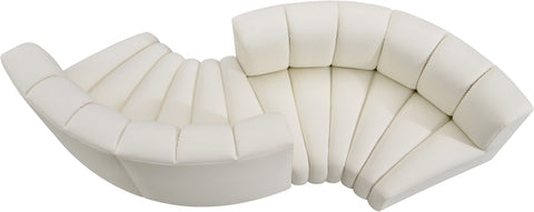 Briar Cream 102 Vegan Leather Upholstered Modular Sectional, 4-Piece