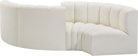 Briar Cream 102 Vegan Leather Upholstered Modular Sectional, 4-Piece