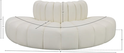 Zara Cream Faux Leather Modular Sofa S4G