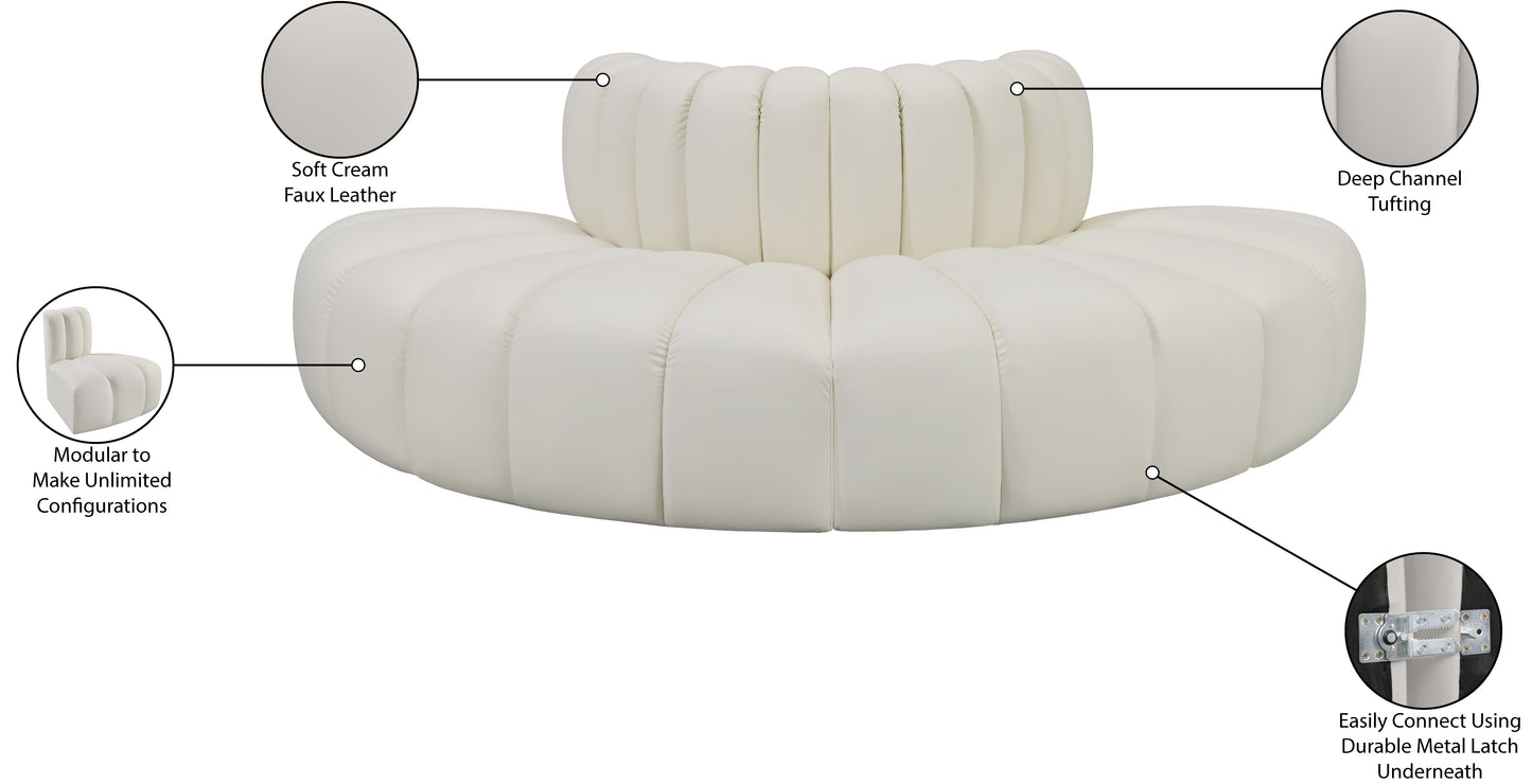 zara cream faux leather modular sofa s4g