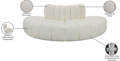 Zara Cream Faux Leather Modular Sofa S4G