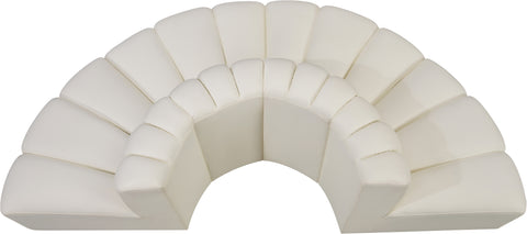 Briar Cream 90 Vegan Leather Upholstered Modular Sectional, 4-Piece