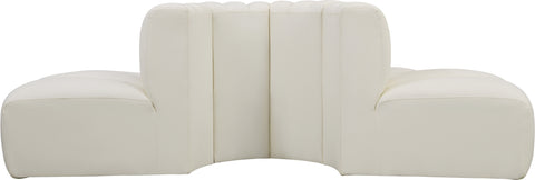 Briar Cream 90 Vegan Leather Upholstered Modular Sectional, 4-Piece