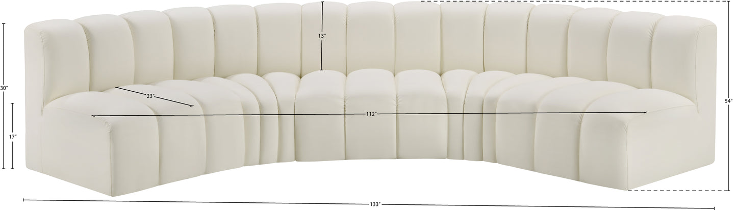 zara cream faux leather modular sofa s5a