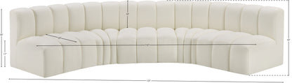 Zara Cream Faux Leather Modular Sofa S5A