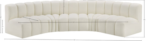 Briar Cream 133 Vegan Leather Upholstered Modular Sectional, 5-Piece