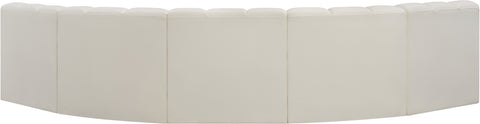 Briar Cream 133 Vegan Leather Upholstered Modular Sectional, 5-Piece