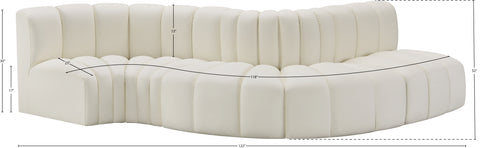 Briar Cream 122 Vegan Leather Upholstered Modular Sectional, 5-Piece