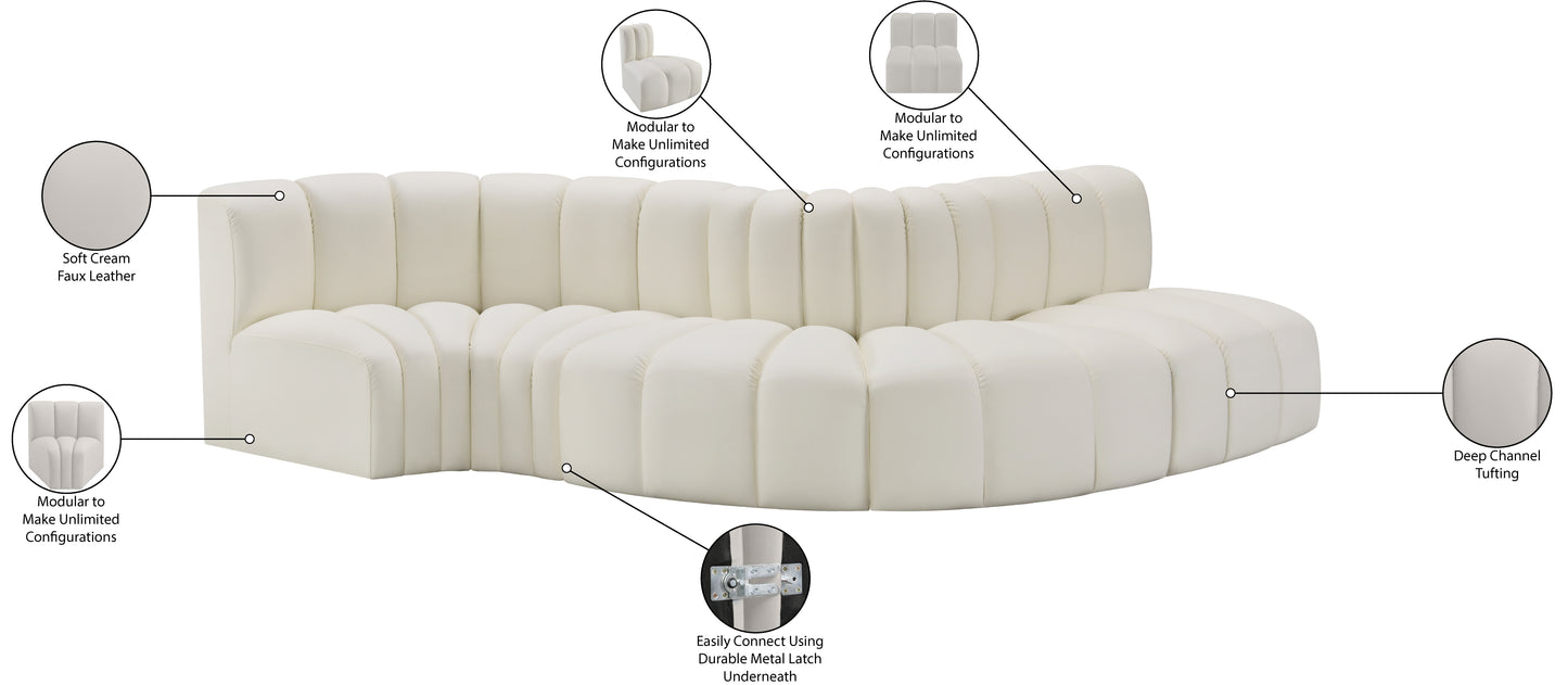 zara cream faux leather modular sofa s5b