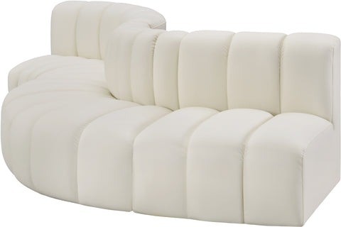 Briar Cream 122 Vegan Leather Upholstered Modular Sectional, 5-Piece