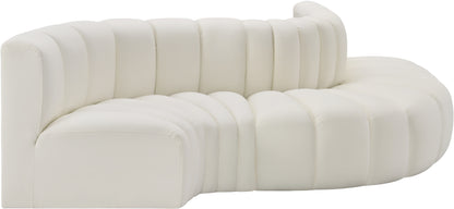 Zara Cream Faux Leather Modular Sofa S5B