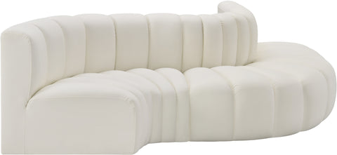 Briar Cream 122 Vegan Leather Upholstered Modular Sectional, 5-Piece