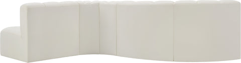 Briar Cream 122 Vegan Leather Upholstered Modular Sectional, 5-Piece