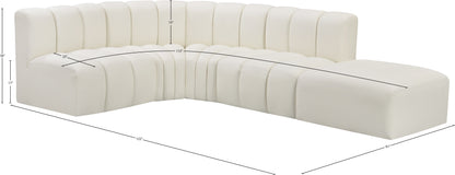 Zara Cream Faux Leather Modular Sofa S5C