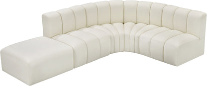 Zara Cream Faux Leather Modular Sofa S5C