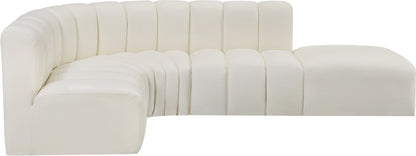 Zara Cream Faux Leather Modular Sofa S5C