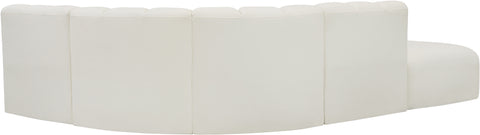 Briar Cream 127 Vegan Leather Upholstered Modular Sectional, 5-Piece