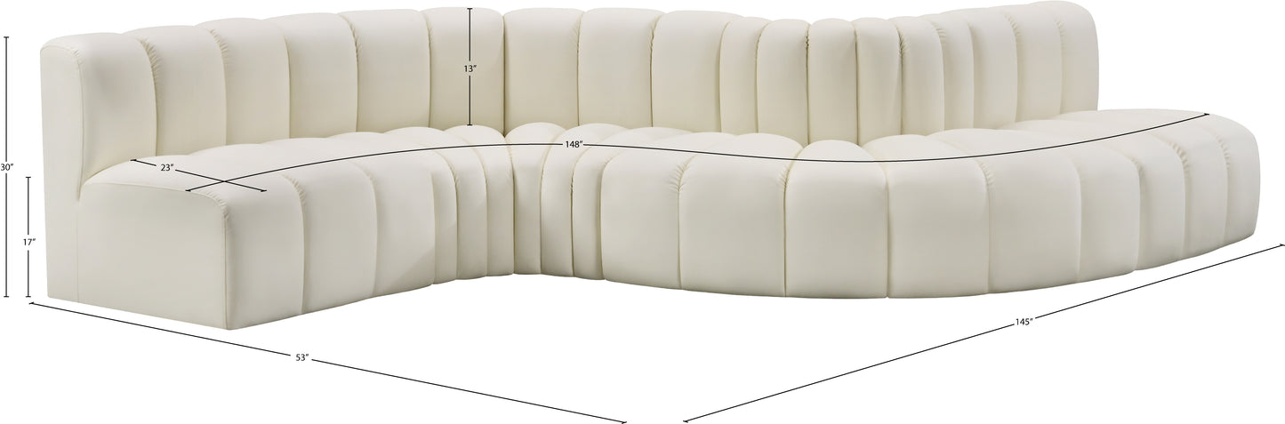 zara cream faux leather modular sofa s6a