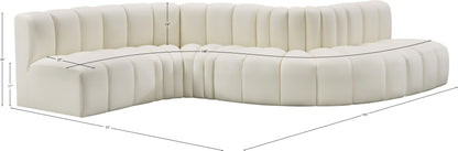 Zara Cream Faux Leather Modular Sofa S6A