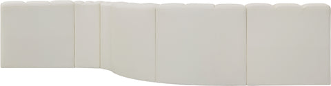 Briar Cream 145 Vegan Leather Upholstered Modular Sectional , 6-Piece (Style 1)
