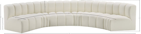 Briar Cream 151 Vegan Leather Upholstered Modular Sectional, 6-Piece