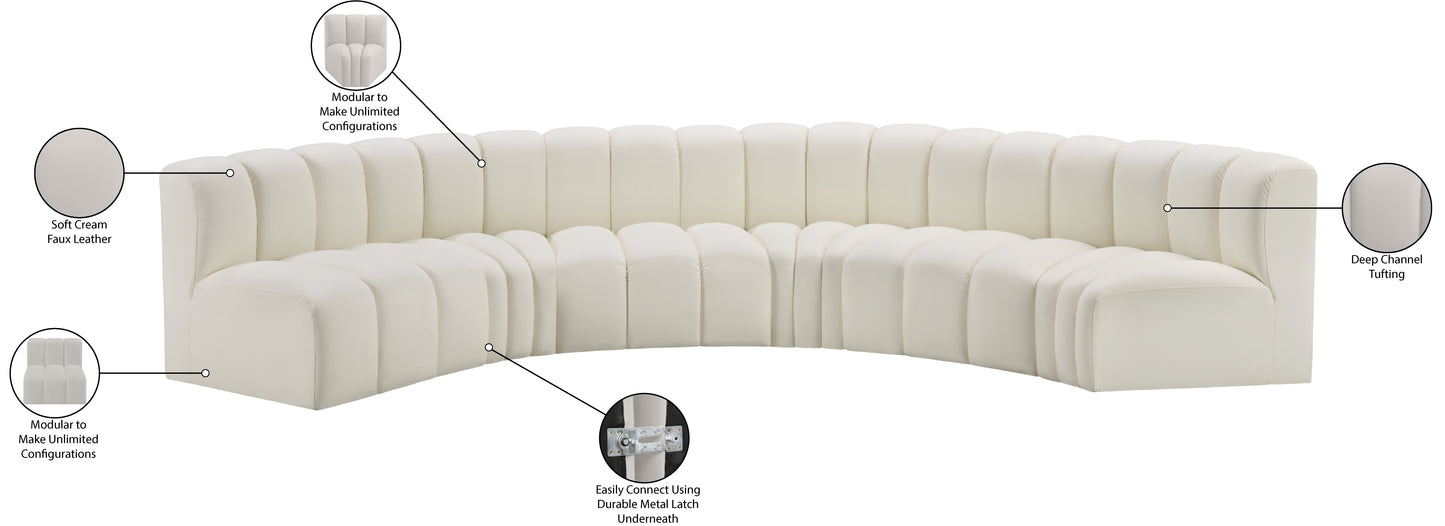 zara cream faux leather modular sofa s6b