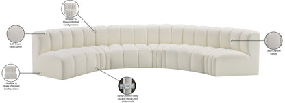 Zara Cream Faux Leather Modular Sofa S6B