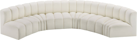 Briar Cream 151 Vegan Leather Upholstered Modular Sectional, 6-Piece