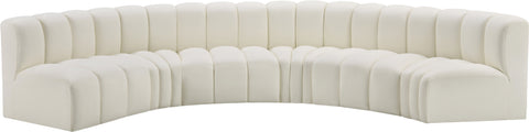 Briar Cream 151 Vegan Leather Upholstered Modular Sectional, 6-Piece