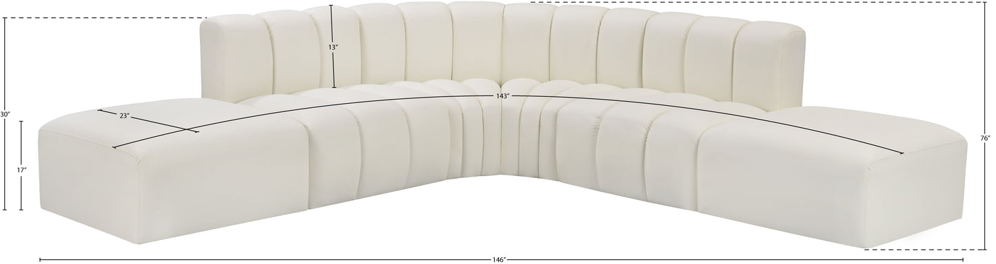 zara cream faux leather modular sofa s6c