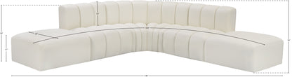 Zara Cream Faux Leather Modular Sofa S6C