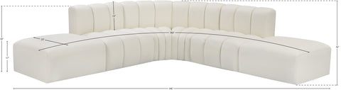 Briar Cream 146 Vegan Leather Upholstered Modular Sectional, 6-Piece