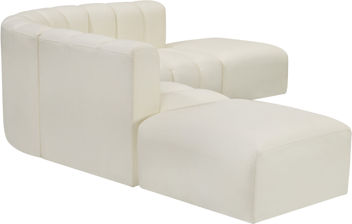 zara cream faux leather modular sofa s6c