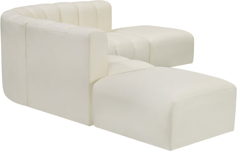 Briar Cream 146 Vegan Leather Upholstered Modular Sectional, 6-Piece