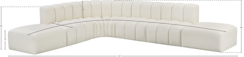 Briar Cream 172 Vegan Leather Upholstered Modular Sectional, 7-Piece
