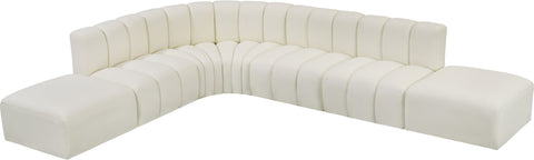 Briar Cream 172 Vegan Leather Upholstered Modular Sectional, 7-Piece
