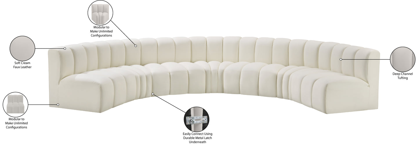 zara cream faux leather modular sofa s7b