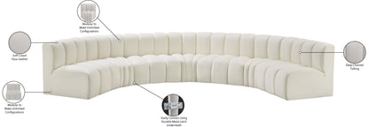 Zara Cream Faux Leather Modular Sofa S7B