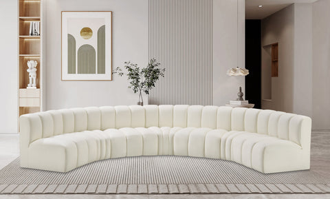 Briar Cream 162 Vegan Leather Upholstered Modular Sectional, 7-Piece