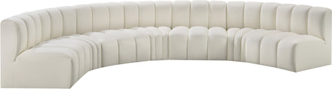Briar Cream 162 Vegan Leather Upholstered Modular Sectional, 7-Piece