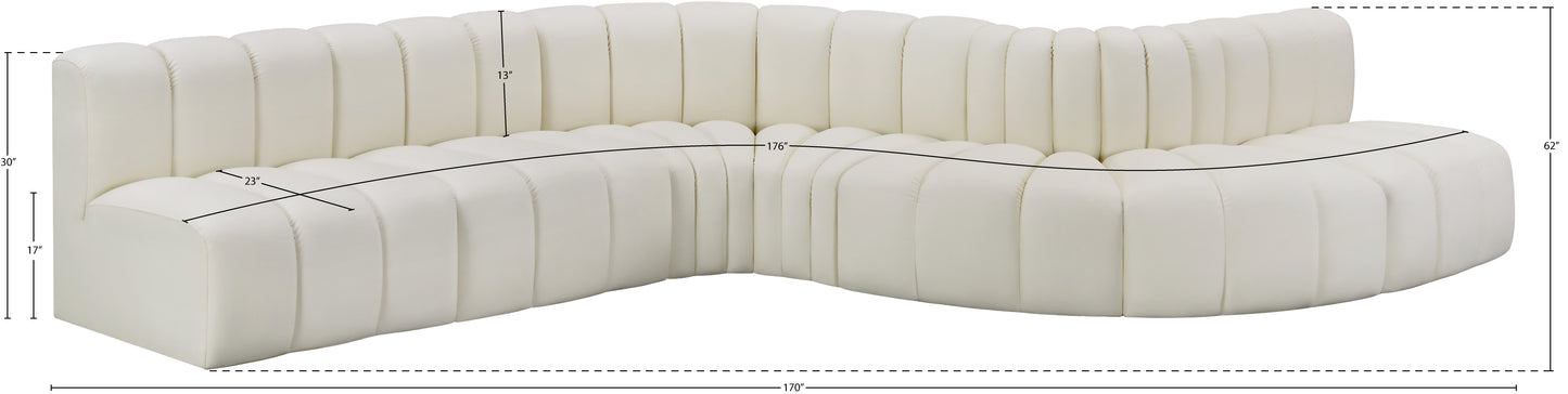 zara cream faux leather modular sofa s7c