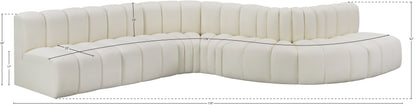 Zara Cream Faux Leather Modular Sofa S7C