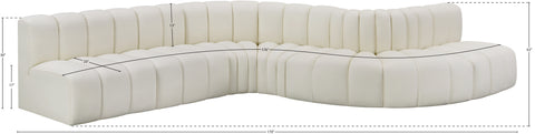 Briar Cream 170 Vegan Leather Upholstered Modular Sectional, 7-Piece